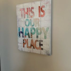 Happy Wooden Sign